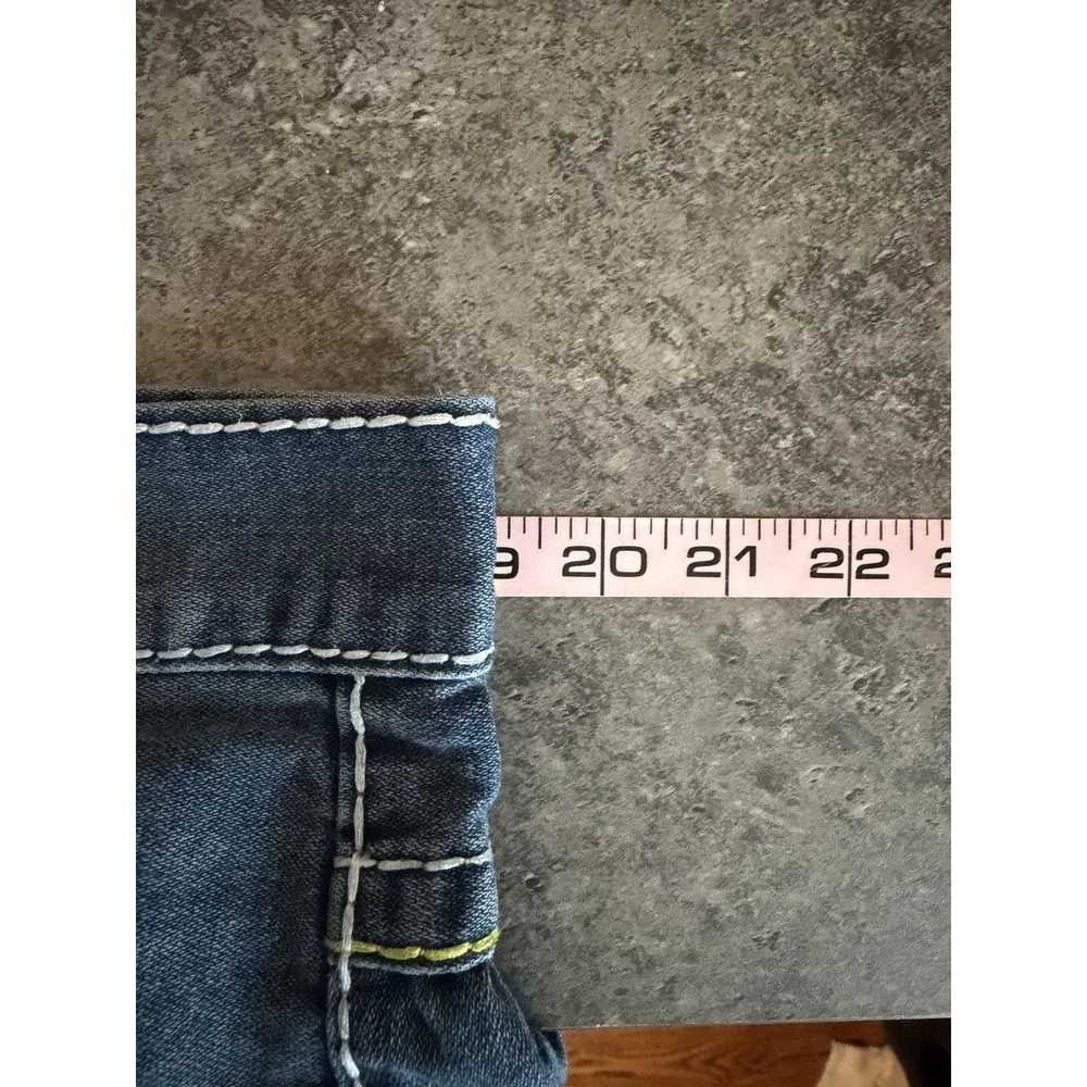 True Religion Y2K Denim Jeans 36‎ Multicolor Billie Rope Stitch Straight Leg